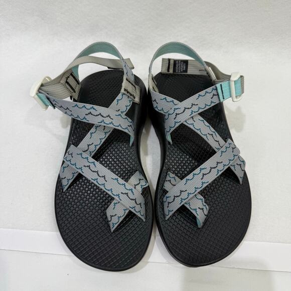 Womens Chaco Z2 Strappy Sandals Outdoor Watershoes Gray Blue Classic Size 7 - Picture 3 of 8